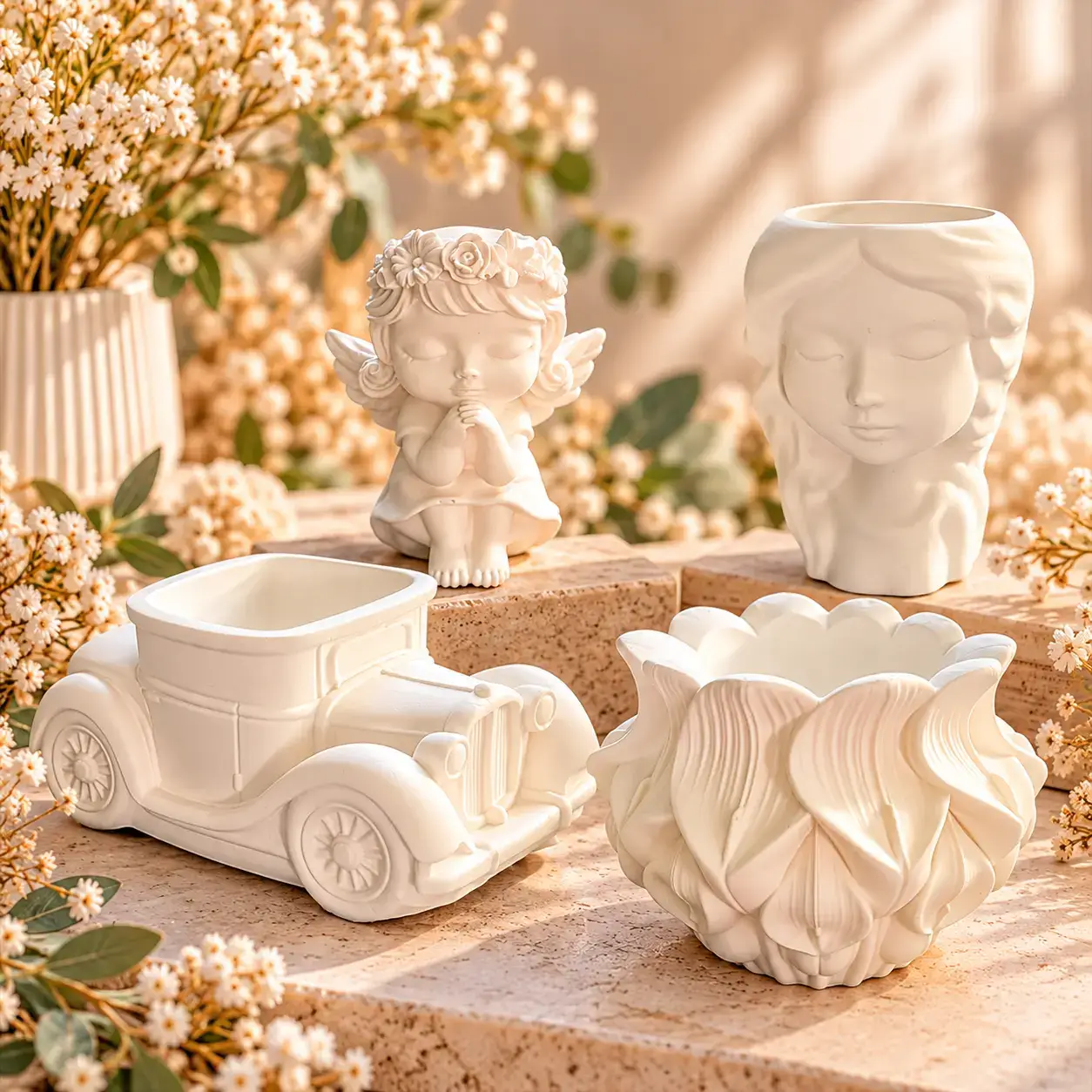 Collection de créations décoratives artisanales Calabougies dans une ambiance naturelle et chaleureuse